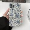 Retro National Style Flower Illustration Iphone16 Mobile Phone Case 17promax Fine Hole Film Case 14 Anti-drop Protective Case