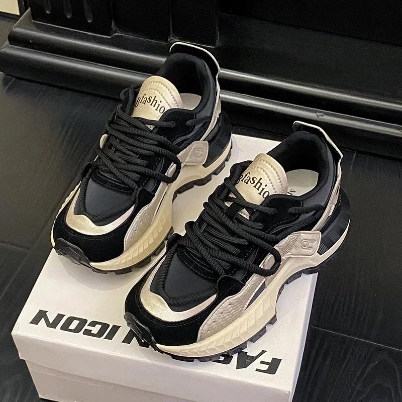 New Women's Vulcanize Shoes Thick-soled Mesh Shoes Chunky Sneakers Breathable Soft-soled Casual Sneakers
