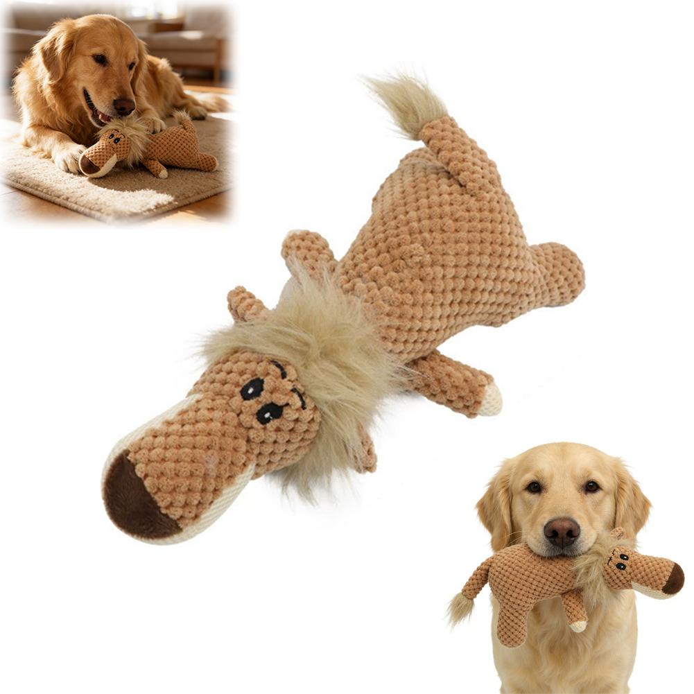 

Squeaky Plush Dog Chew Toy for Teeth Cleaning Interactive Puppy Toy with Cartoon Design Washable Plush Toy for Dogs