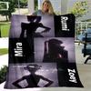 1pc Kpop Demon Hunters Rumi Mira and Zoey print blanket soft bedding sofa bedroom home decor fan goods q117