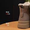 Leder-Plateau-Schnee-Stiefel Kinder Winter neue Fell-integrierte kurze Stiefel gefütterte verdickte warme Baumwollschuhe
