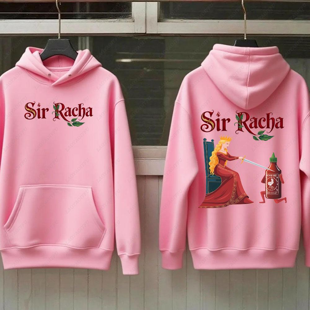 Sir Racha Man Woman 2 SidedHoodies Sri Racha Medieval Art Pullover Sriracha Fan Merch Retro Medieval Graphic Sweatshirt Hoodie