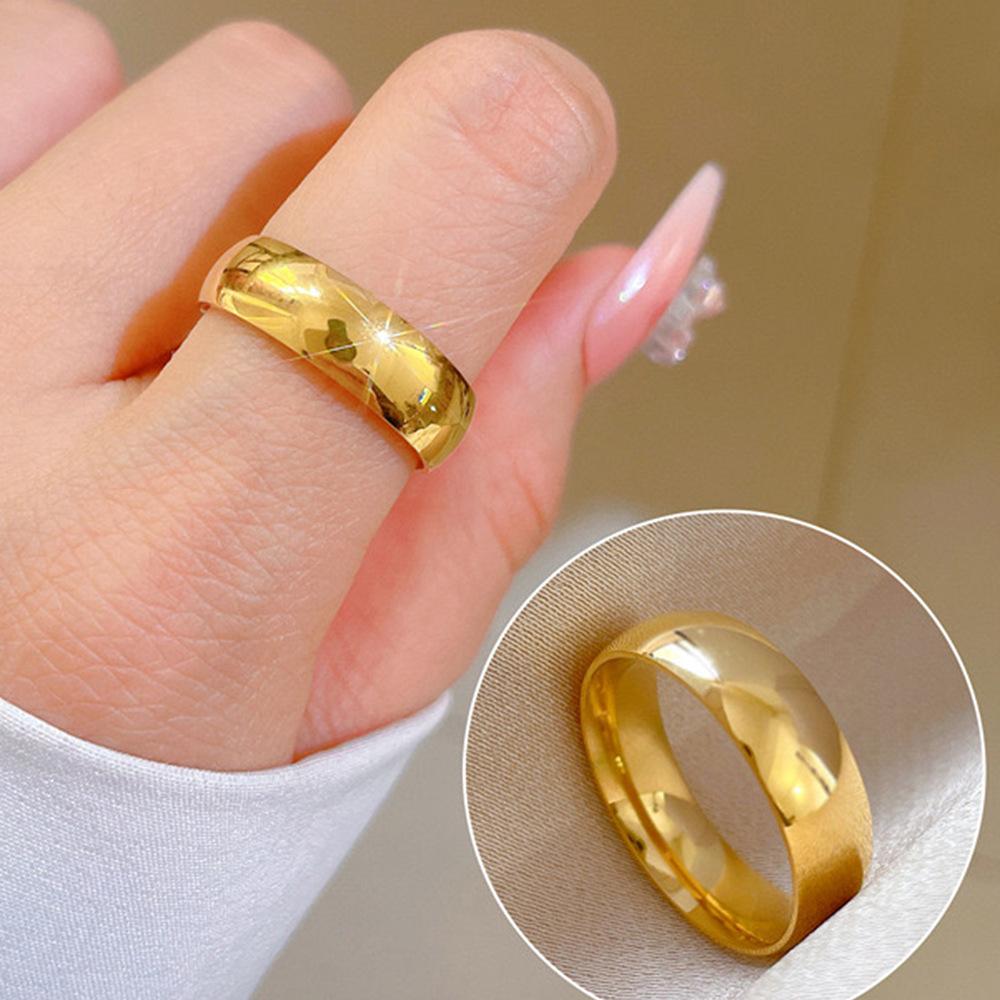 6mm Inner and Outer Sphere Light Plate Versatile Plain Circle Couple Ring