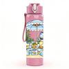 1PC Beach Parasol Girl Vacation 750ml Color Plastic Sports Water Bottle Leakproof Flip Straw Lid Suitable for Sports Office Home Use