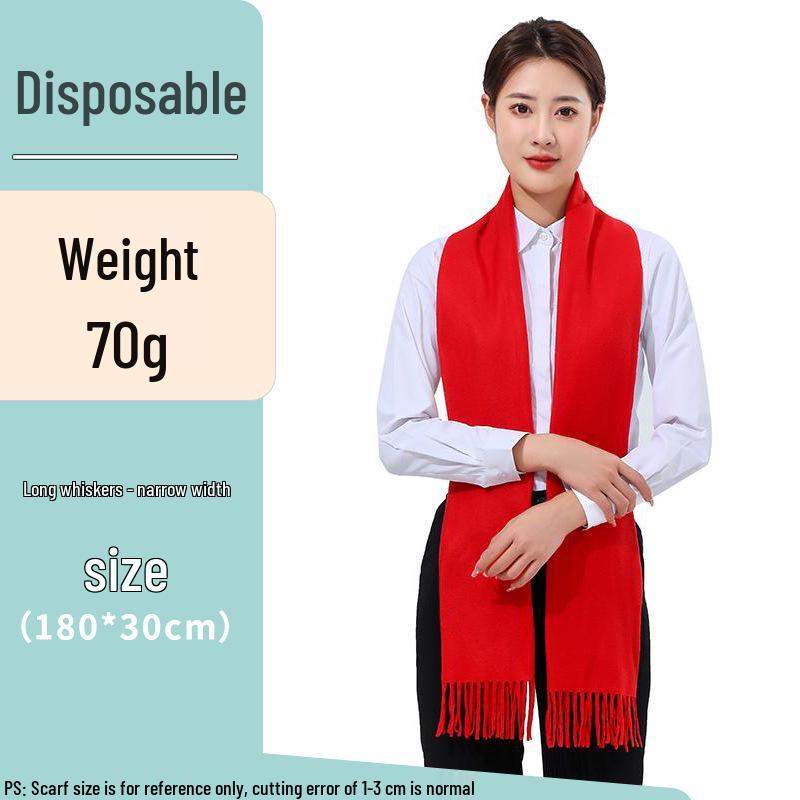 Wysokiej jakości czerwony szalik z nadrukowanym logo na spotkania roczne i wesela