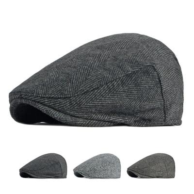 Cap Herre Britisk Beret Vår Høst Tynn Ull Peaked Cap Forward Cap Kvinner Peaked Cap