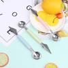 2 In1 Stainless Steel Carving Knife Fruit Ice Cream Baller Scoop Stacks Spoon