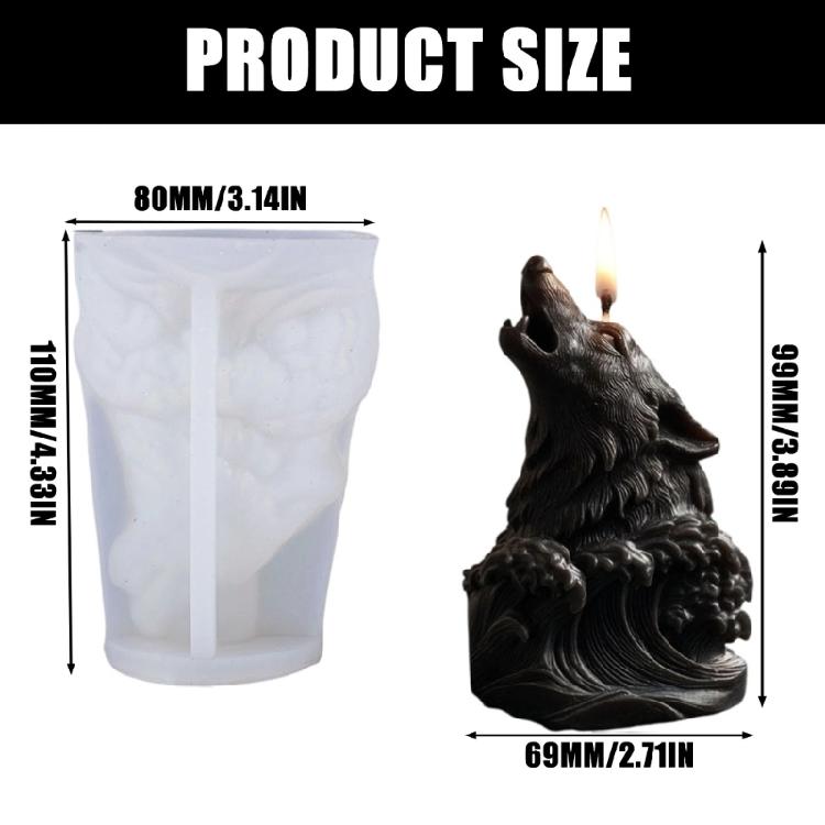 Wolf Head Candle Mold for Candle Making,Silicone Candle Mold Animal Epoxy Resin Casting Mold for Diys Craft,Candle