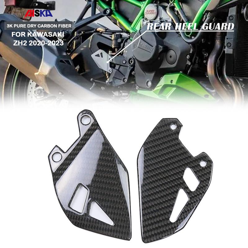 For KAWASAKI ZH2 Z H2 2020 2021 2022 2023 Motorcycle Accessories Heel Guard Rear Footrest Wing Plate 3K Pure Dry Carbon Fiber