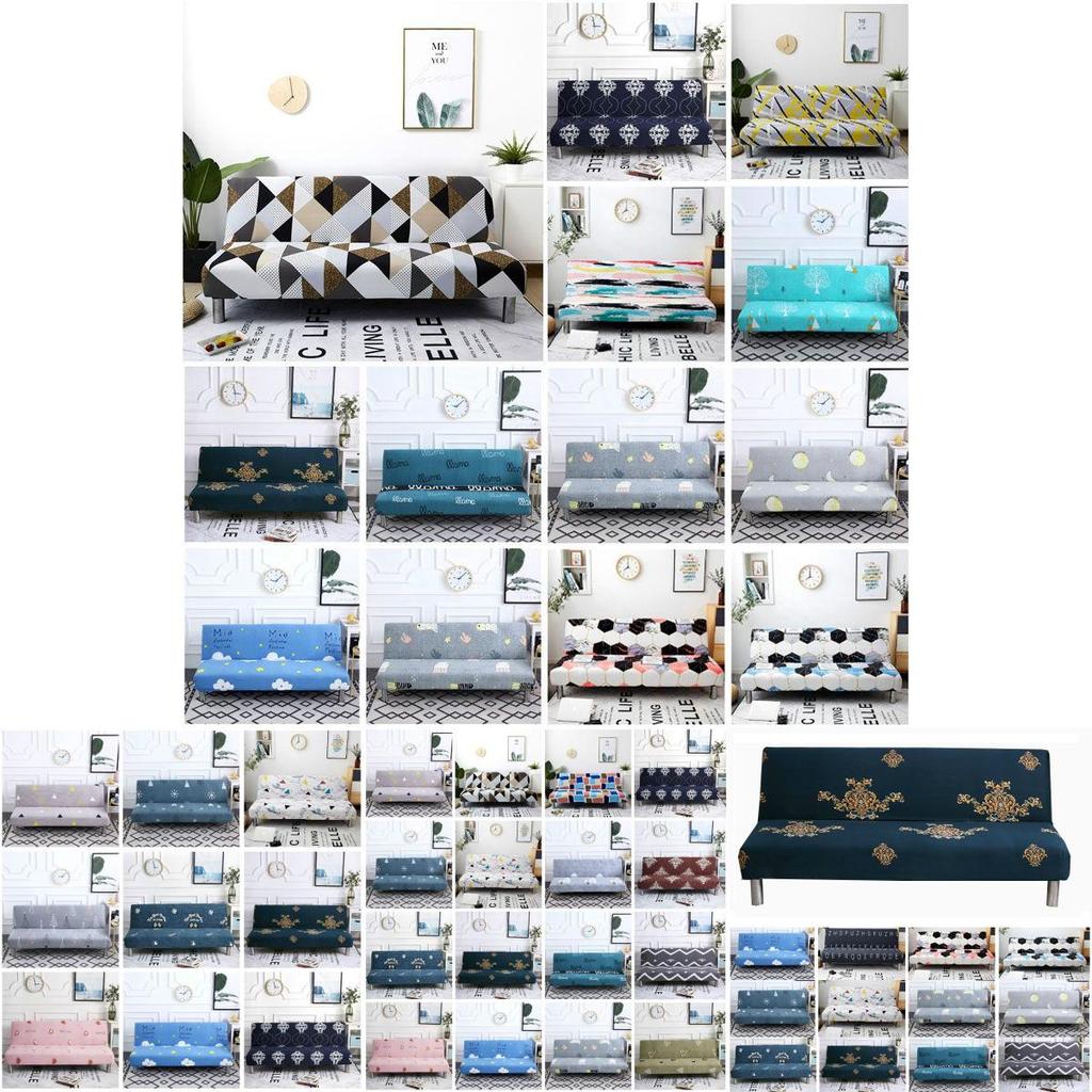 Soft And Elastic Printed Slipcover Without Armrest Sofa Bed Cover For Comfortable Protection