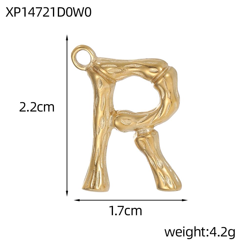 CARLIDANA Initial Alphabet Charms Gold Plated High Quality Stainless Steel Chunky Bubble 26 Letter Pattern Pendant Gift Jewelry