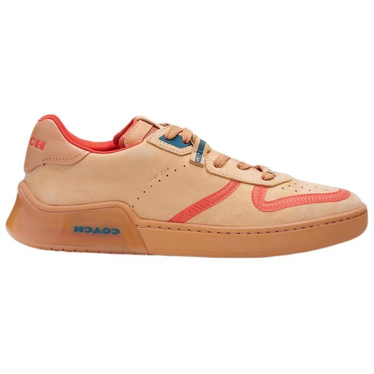 Coach CitySole Court Leather Low Top Stylish Skateboarding Shoes Men's Flesh Pink C7086-NAT
