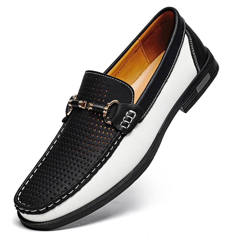 Fashion Lightweight Men Comfy Loafers Genuine Leather Mens Casual Shoes Handmade Slip On Walking Shoe Breathable Driving Flats Moccasins