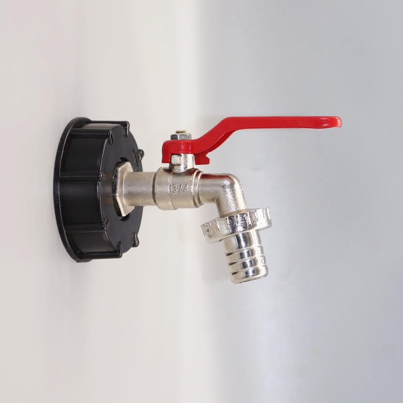 Grenzüberschreitender IBC-Tonnenfass-Messingadapter und 1/2-Zoll-Ventil