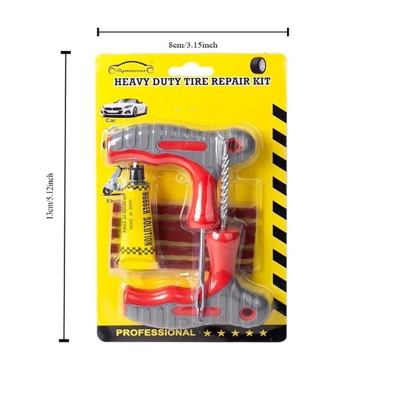 Car Tire Repair Tool Kit Rubber Tubeless Tyre Puncture Repair Kit Studding Tool Glue For Bike Motorcycle Tires Repair Set