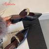 Fashion Aphixta Concise Metal Dec Fashion Summer Shoes Woman Low Heel Women Silver Pointed Toe Slides Sandals Heels Zapatos De Mujer