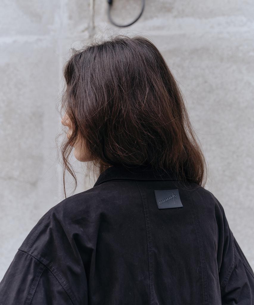 Uuuup Waxed Detachable Jacket - Black