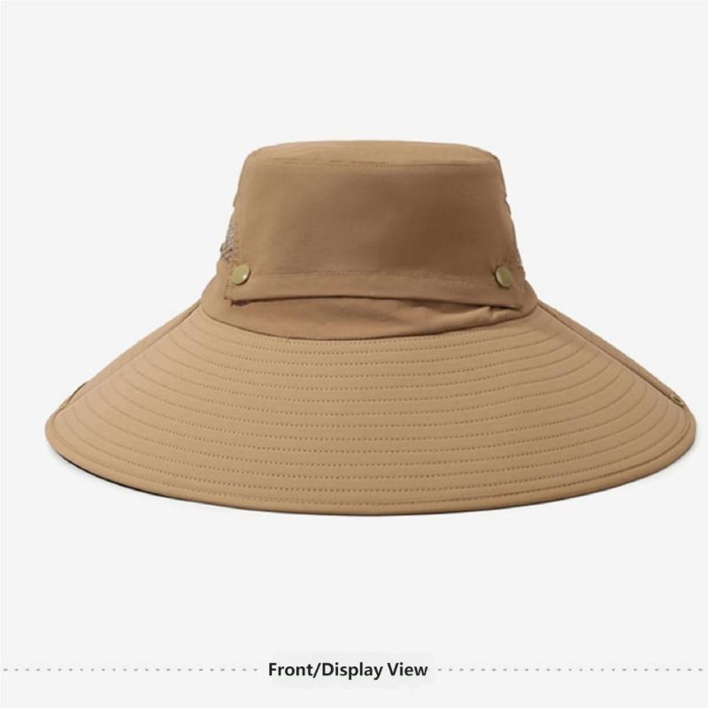 Adjustable Wide Brims Sun Hat For Men With Removable Top Panel Breathable Outdoor Fishing Cap Sun Protections