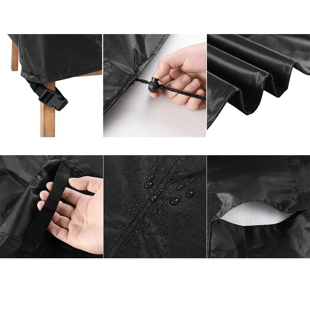 Outdoor Table Cover Round Furniture Cover Adjustable Drawstring Compact Storage Bag Easy To Clean Material Patio Decoration