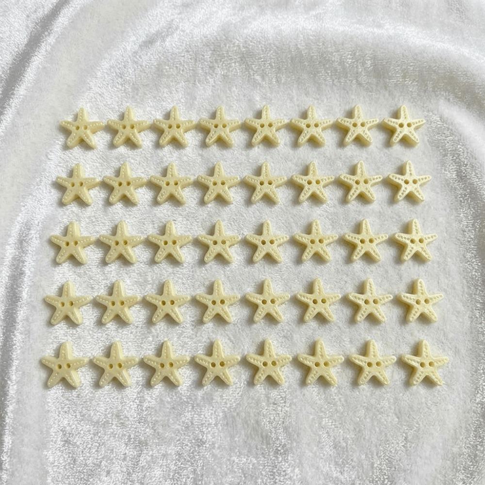 

40pcs Exquisite Colorful Starfish Buttons Cute Resin Imitation Shell Buttons Fashionable Creative DIY Buttons Cardigan Sweater