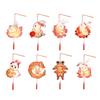 Handmade Florals Paper Lamp Set Traditional Chinese Craft Supplies LED Projection Portable for Chinese Festival
