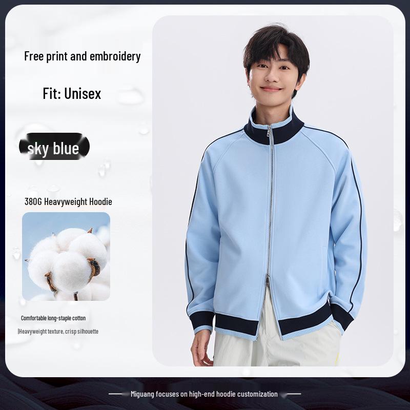 Custom Logo Stand Collar Hoodie for University Clubs - Autumn/Winter Small