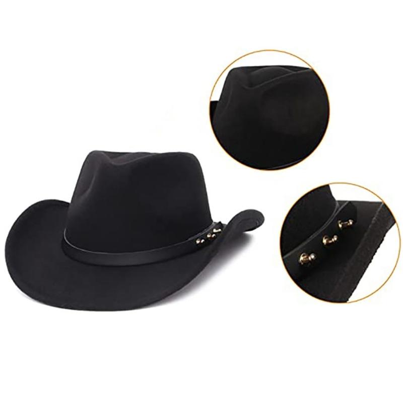 Cowboy Hat Christmas Travel Cap Western Hat Outdoor Sun-Protect Jazz Cap Western Cowboy Hat Tibetan Hat Style