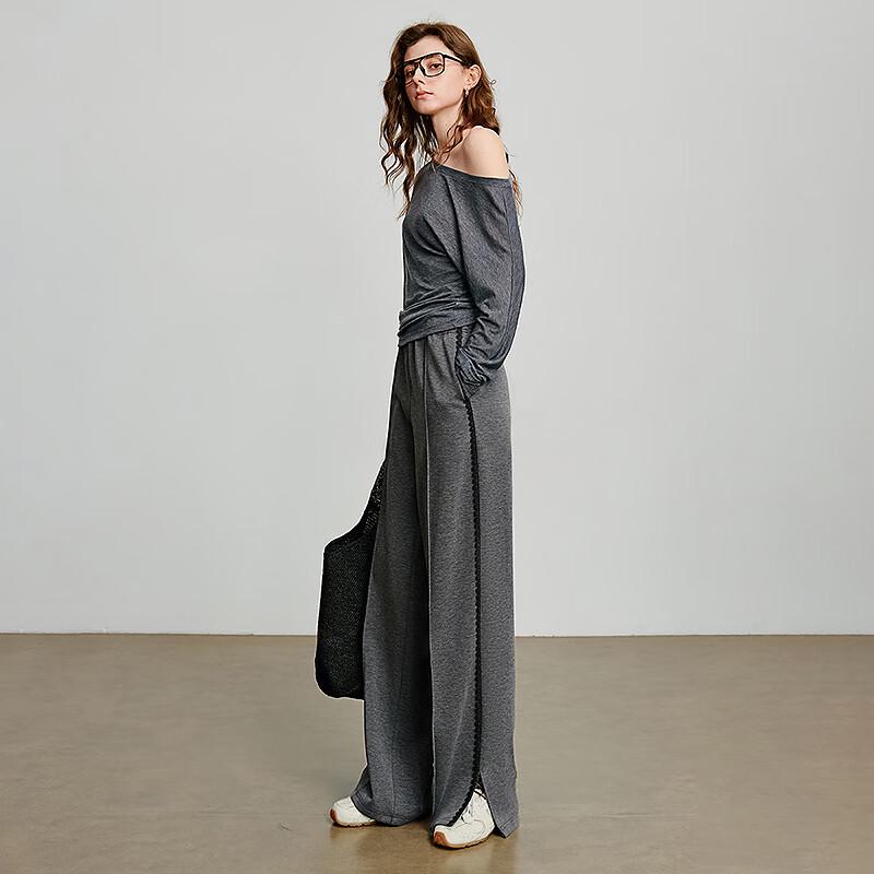 Chuyu Women's Air Layer Wide Leg Slit Casual Pants