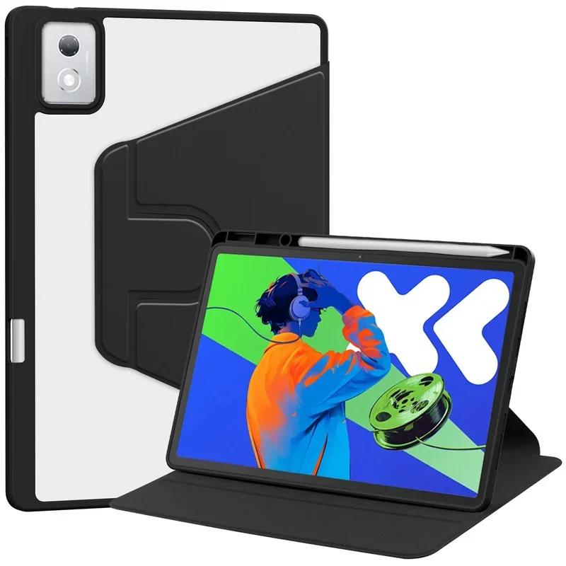 Custodia per Lenovo Idea Tab Pro con Portapenne Rotante a 360° Acrilico Trasparente Rigida Tablet Coque Per Idea Tab Pro 12.7 tb373fu Custodia