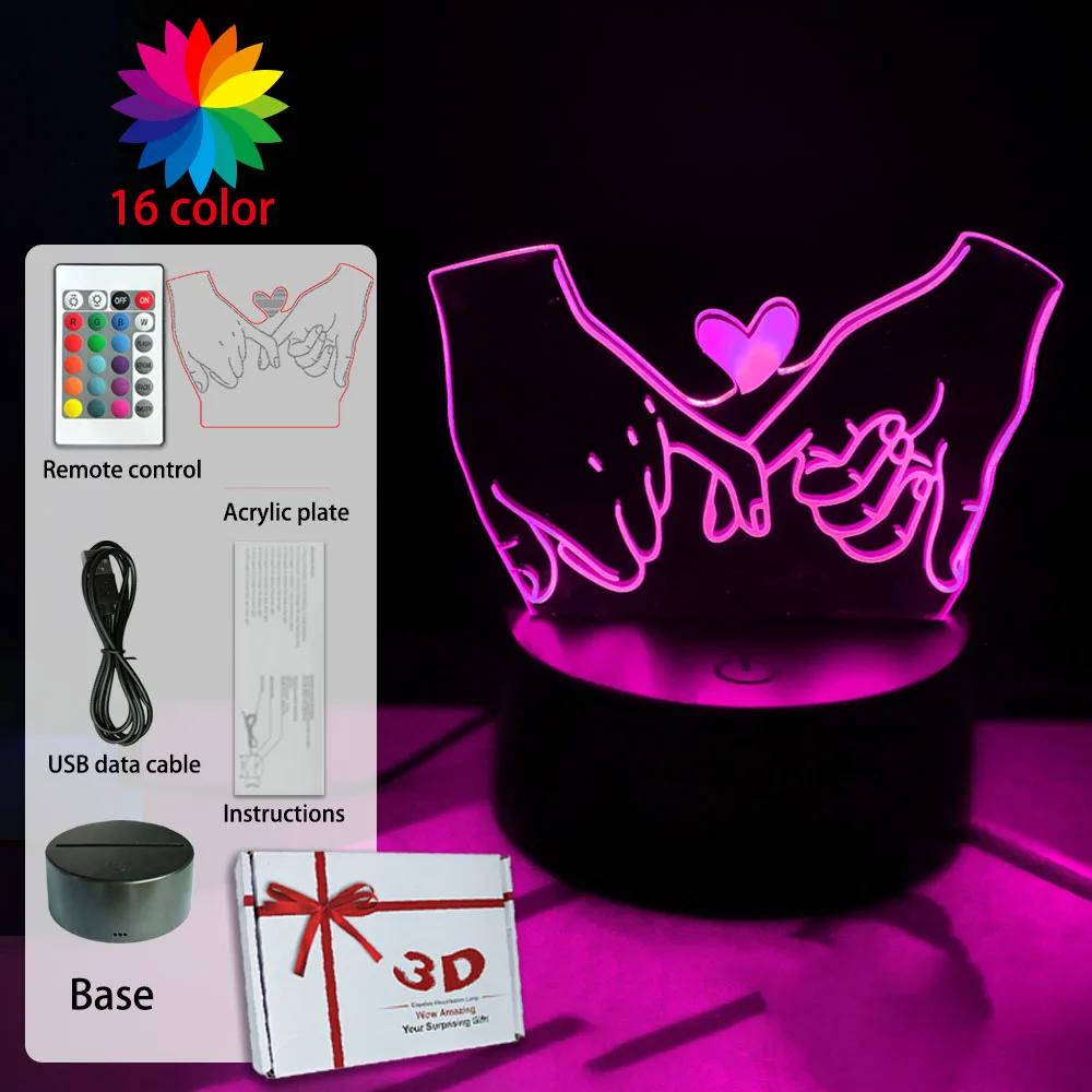 Ich liebe dich Herz Nachtlicht LED Stimmungsleuchte RGB Smart Touch Fernbedienung Romantische Schlafzimmerdeko Valentinstagsgeschenk für Sie/Ihn