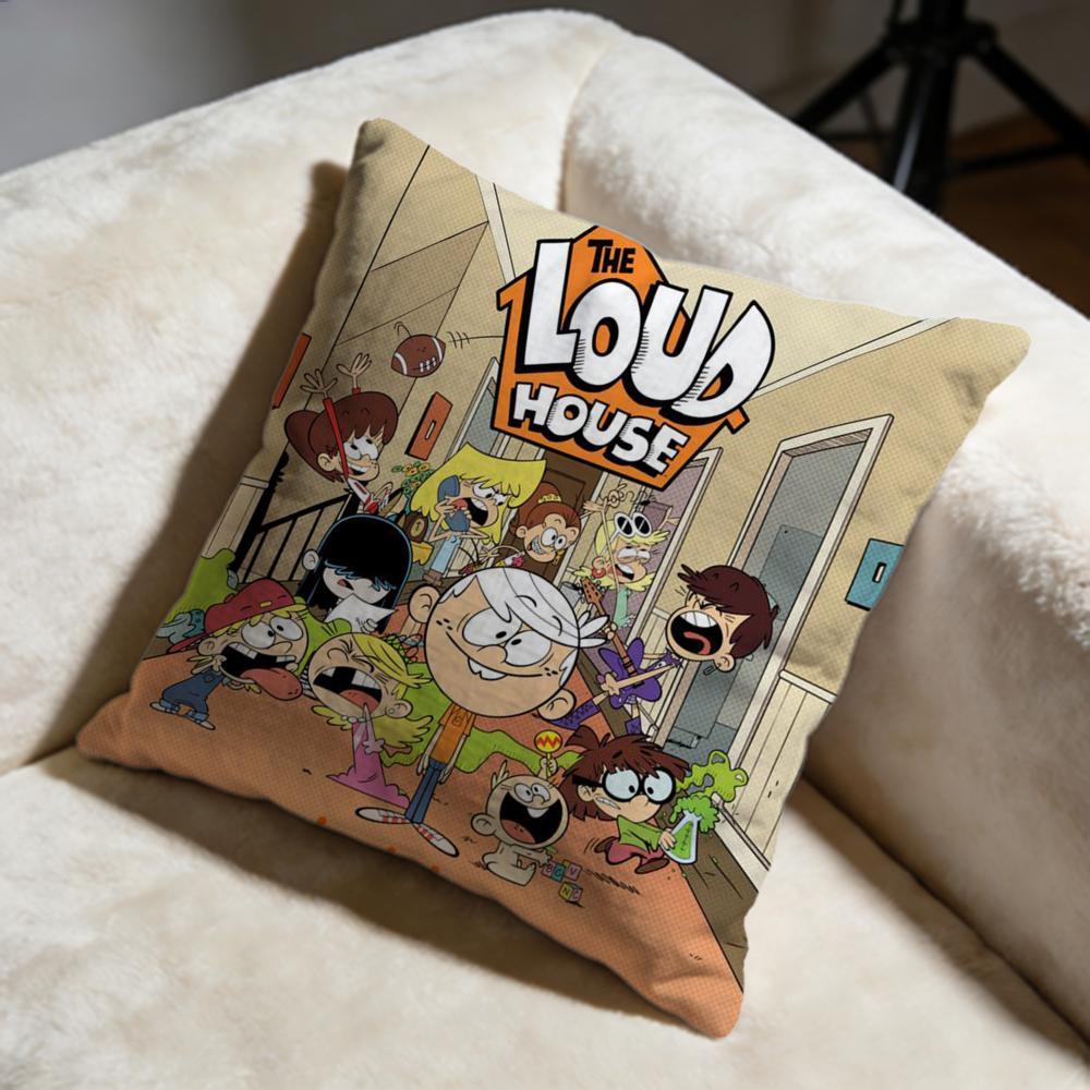 Stylish TThe Loud Houseable Cushion Cover Soft Decorative Pillow Case Suitable for Bedroom Sofa Car Travel Use