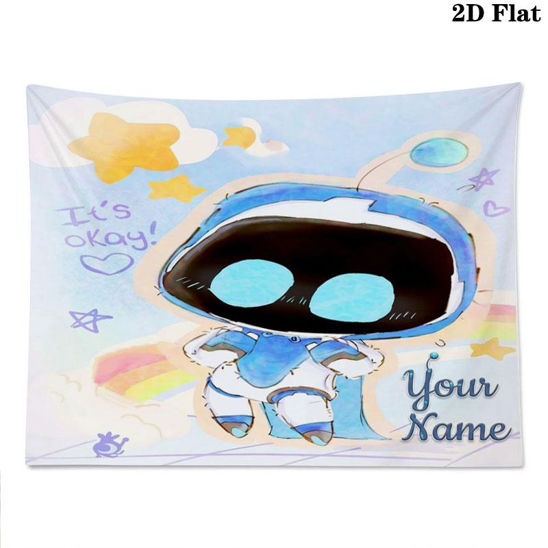 ASTRO BOT Custom Name Wall Tapestry Aesthetic Wall Hanging Printed Fabric Blanket Decorative Tapestries for Bedroom Living Room Home Decor