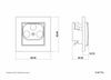 RTV-SAT terminal socket with mini frame, silver color