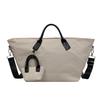 Borsa a Tote in Tela di Grande Capacità per Donna, Borsa a Spalla Casual con Manico in Pelle