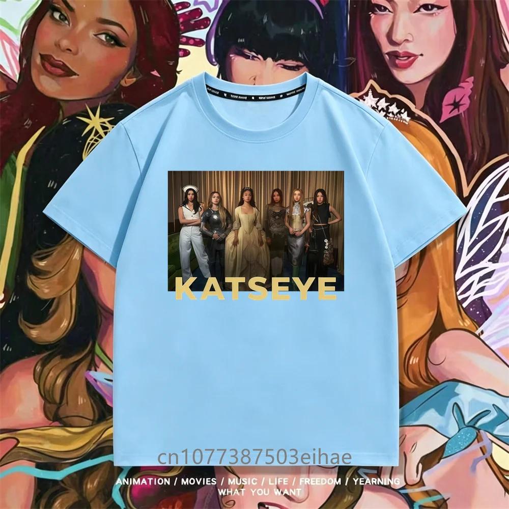 Katseye Unisex Shortsleeved Tshirt for Boys and Girls Featuring Kpop Styles Like Megan Daniella Manon Lara Sofia and Yunchae