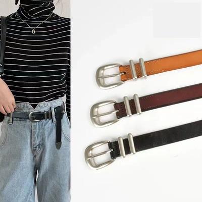 Summer New Retro Women's Belt Women's Decoration Simple and Versatile Jeans To Make Pure Leather Belt Women