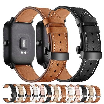 רצועת שעון 20 מ"מ/22 מ"מ עבור Amazfit GTS/2/2e/3/GTS2 Mini/GTR 42 מ"מ/47 מ"מ/GTR2/3/Pro stratos צמיד שעון עור רצועת Amazfit bip