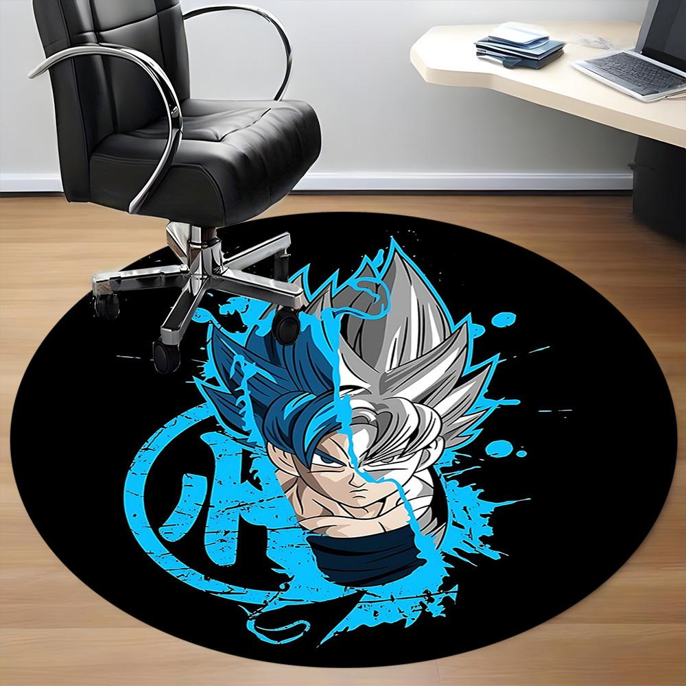 1pc Goku Dragon Ball Office Round Area Rug, Indoor Mat Suitable For Office,Bedroom Living Room Home Decor, Room Deco a0926181