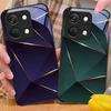 Geometric Prism For OnePlus Nord 3 5 6T 7 Pro 8 12 10T Reno8 Lite 5G 10R Nord N30 Hard Shell Tempered Glass Phone Case Black