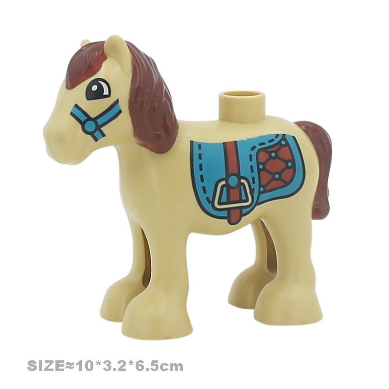 Large Size Building Blocks Cat Dog Pig Rabbit Miniature Add-Ons Fitting Blocks Farm Animals Collection Assemble Education Playthings Ideal For Kid