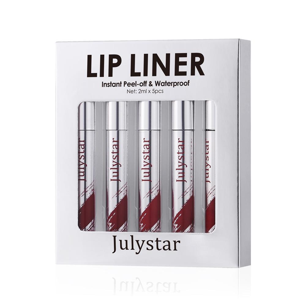 

Julystar 5-piece Tear-off Lip Liner Set, Convenient And Smudge-proof