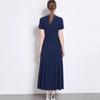 In Stock: S Brand 026 Summer French Women's Short Sleeve Elegant Knit Long Dress