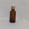 5-100ml Amber Glass Essential Oil Bottle with Bamboo Wood Lid, Dropper Refillable Container for Serum