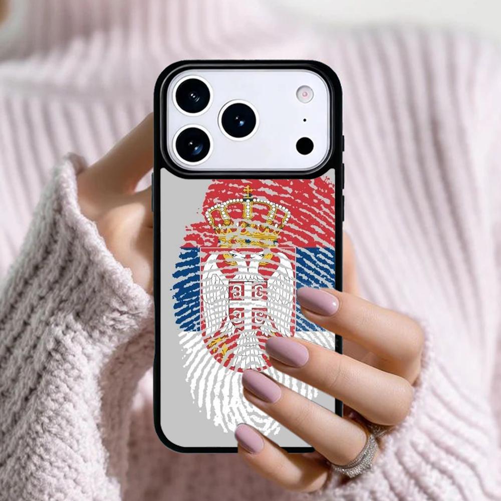Flag of Serbia Serbian Phone Case For Apple iPhone 17 Air 16E 15 14 Plus 13 12 11 Pro Max Mini Funda Cover