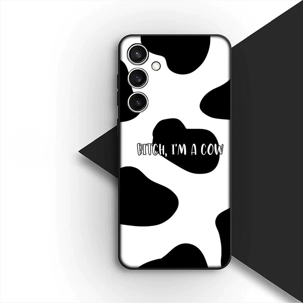 Cover for Samsung Galaxy S10 S8 S9 Plus A33 A34 A31 70 A71 A72 Note 20 9 8 S10E Casing Silicone Phone Case Cartoon Art Cow Print
