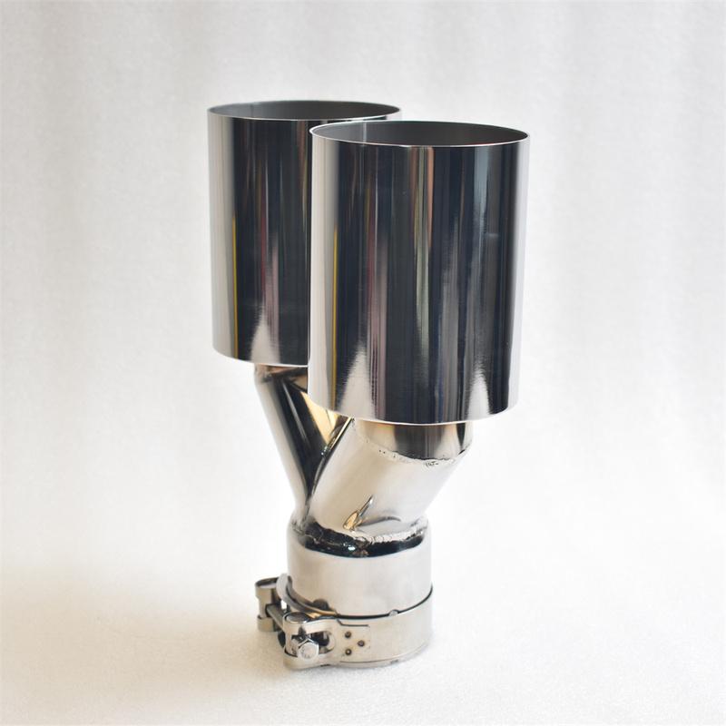 Doppel-Auspuffendrohr 2,5 Zoll Einlass zu 3,5 Zoll Auslass 10 Zoll Länge Auspuffendrohr, 304 Edelstahl Doppellagig versetzt