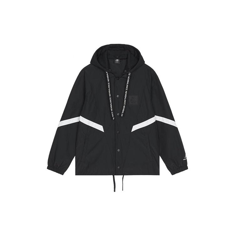 New Balance Men s New Balance Logo Alphabet Printing Contrasting Colors Hooded Jacket Black AMJ13361-BK L