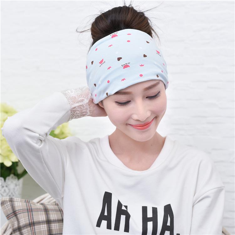 Adjustable Maternity Cotton Headscarf: Windproof & Elastic Postpartum Headband