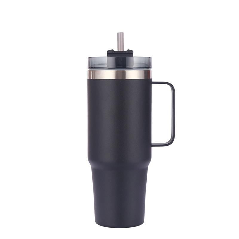 Stainless Steel Ice Ba Cup Double Vacuum Vacuum Cup Large Capacity with Straw with Lid Handle Car Cup