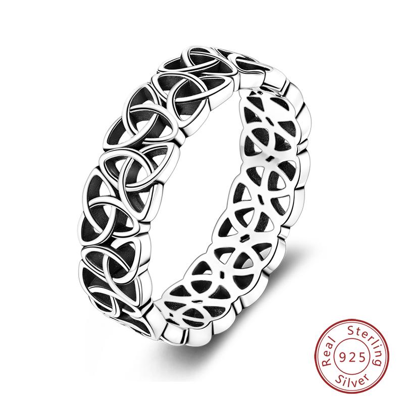 925 Silver Heart Shaped Infinite Minimalist Rings Hollow Celtic Knot Rings For Women Elegant Engagement Wedding Jewelry